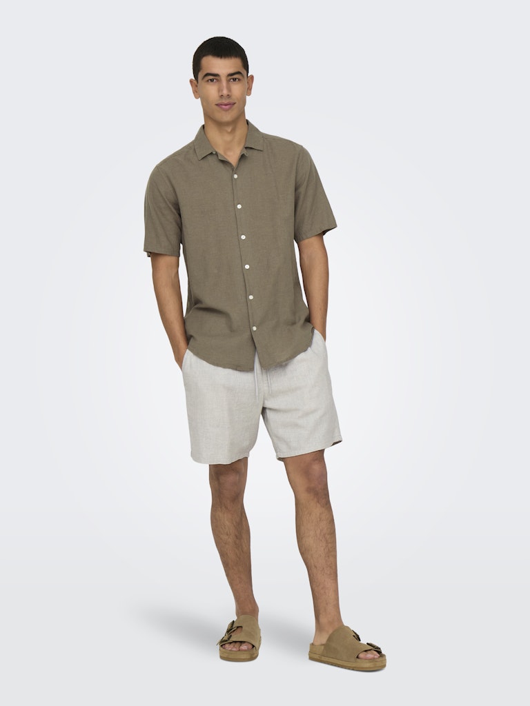 ONSCAIDEN LIFE SS SOLID RESORT LINEN - Fossil
