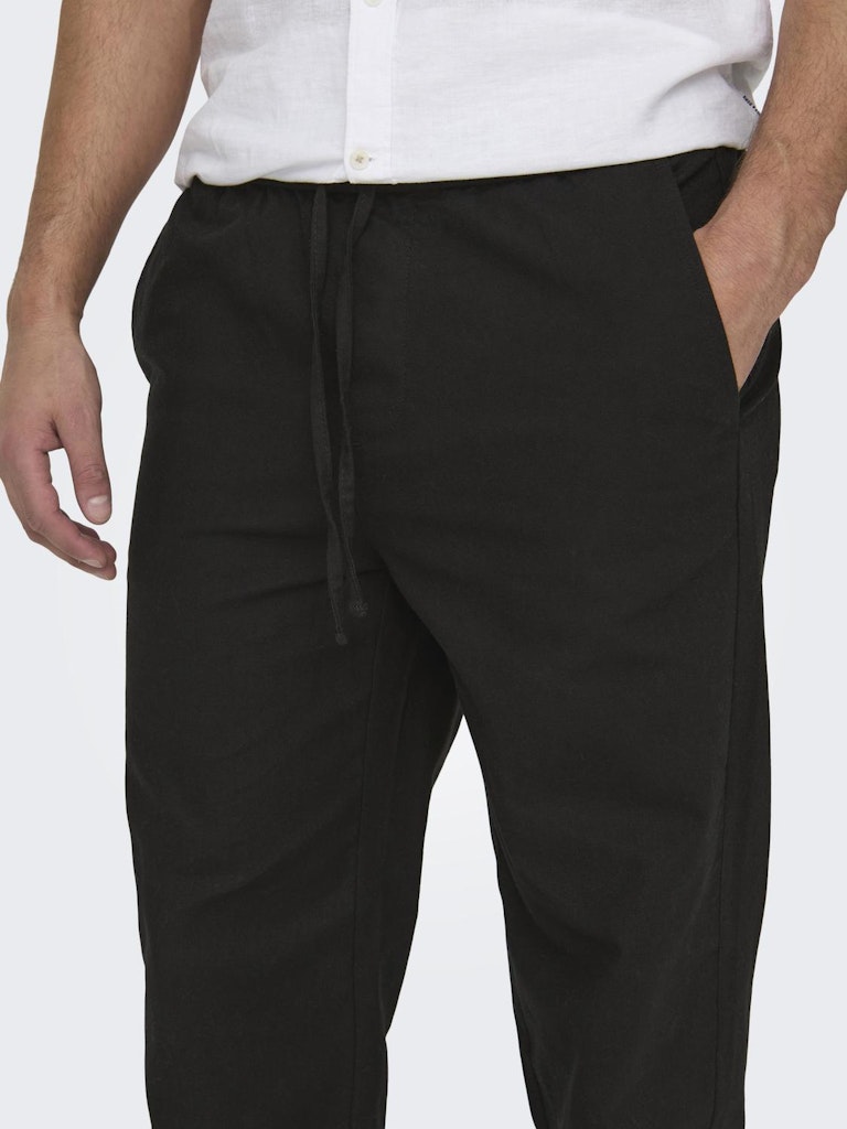 ONSSINUS LOOSE 0007 COT LIN PANT - Black