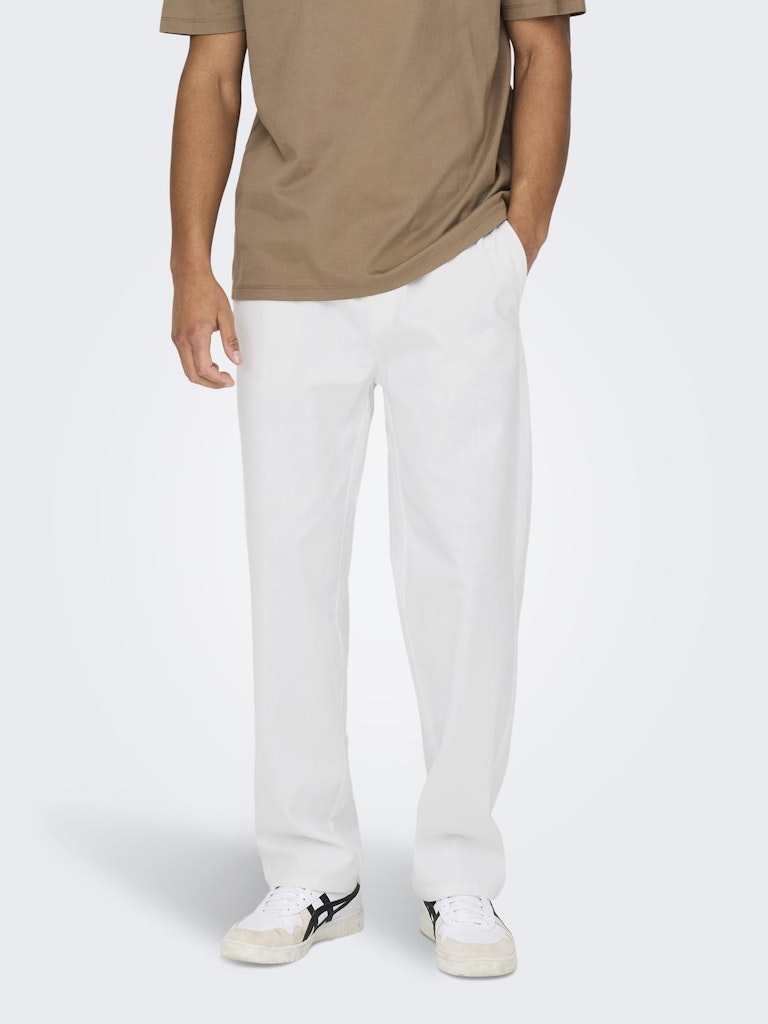 ONSSINUS LOOSE 0007 COT LIN PANT - Bright White