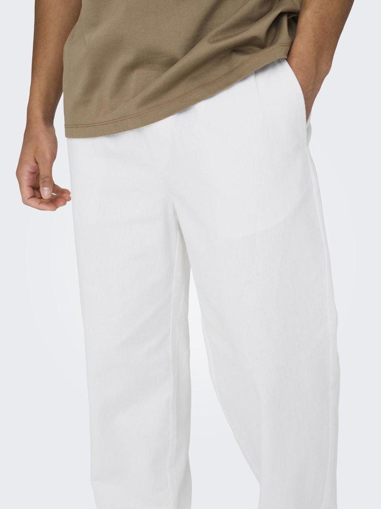 ONSSINUS LOOSE 0007 COT LIN PANT - Bright White