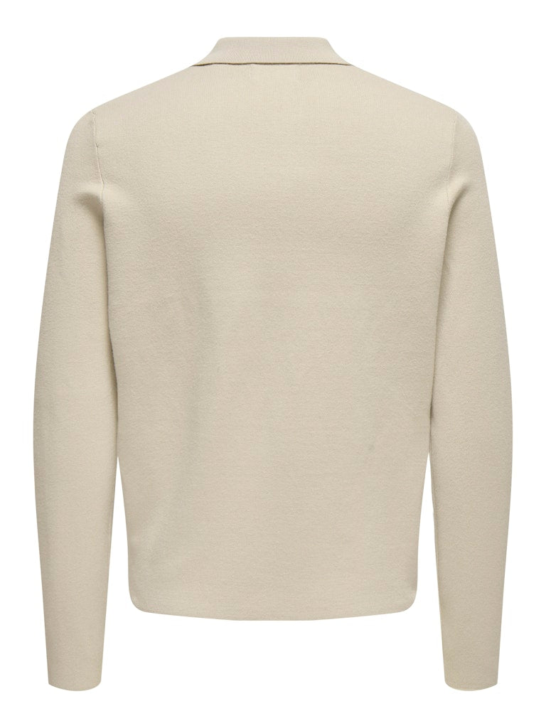 ONSCOOPER REG LS 12 HALF ZIP POLO - Silver Lining