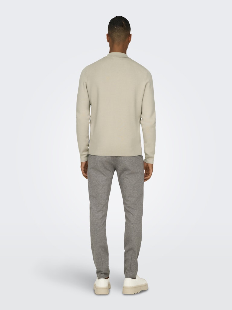 ONSCOOPER REG LS 12 HALF ZIP POLO - Silver Lining