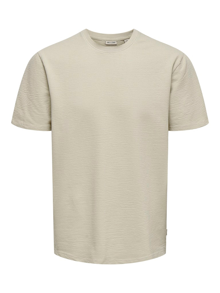 ONSKIAN LIFE REG SEERSUCKER SS TEE - Silver Lining