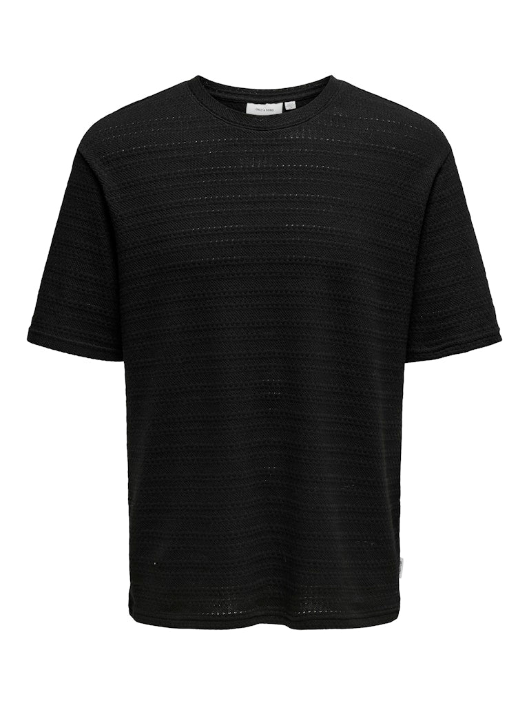 ONSGIVO REG 12 SS CREW KNIT - Black