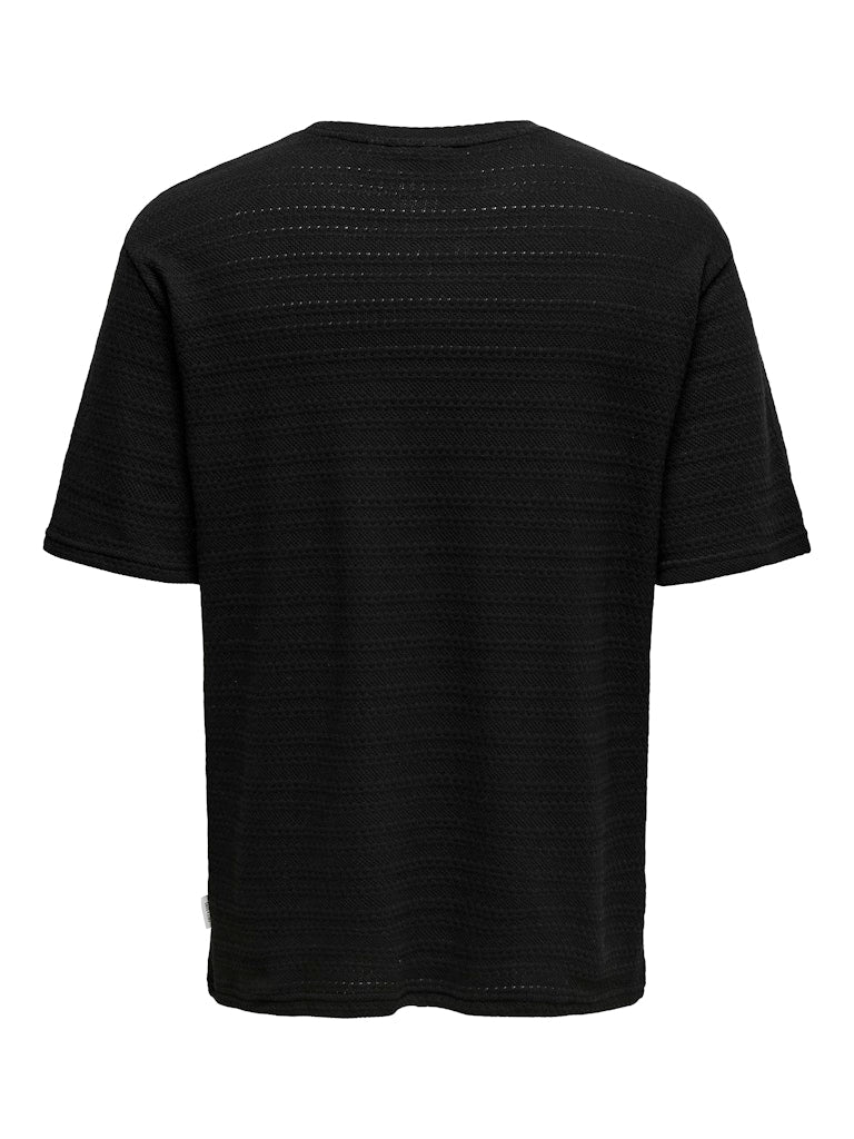 ONSGIVO REG 12 SS CREW KNIT - Black