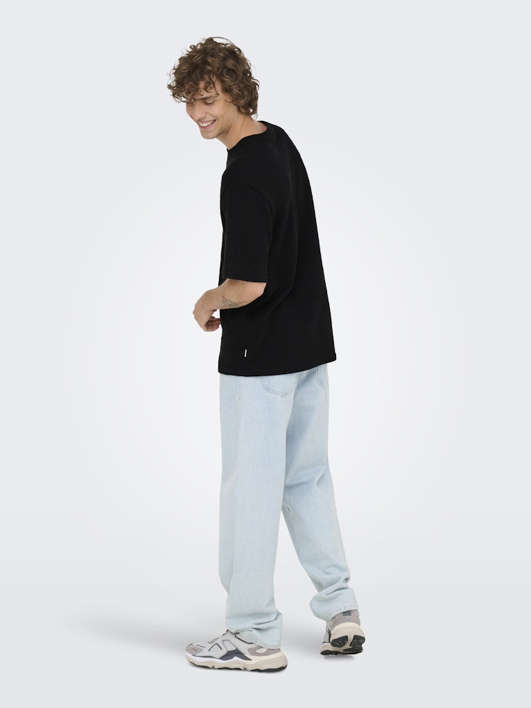 ONSGIVO REG 12 SS CREW KNIT - Black