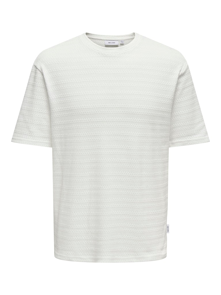 ONSGIVO REG 12 SS CREW KNIT - Cloud Dancer