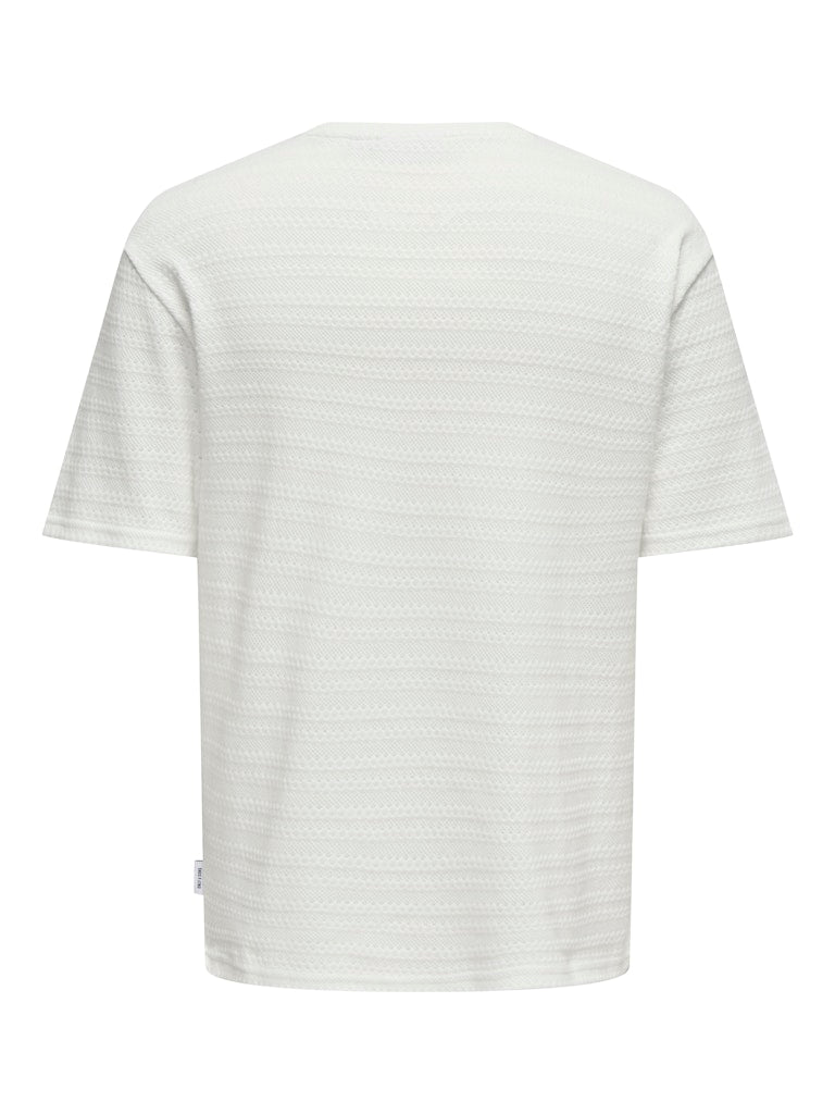 ONSGIVO REG 12 SS CREW KNIT - Cloud Dancer
