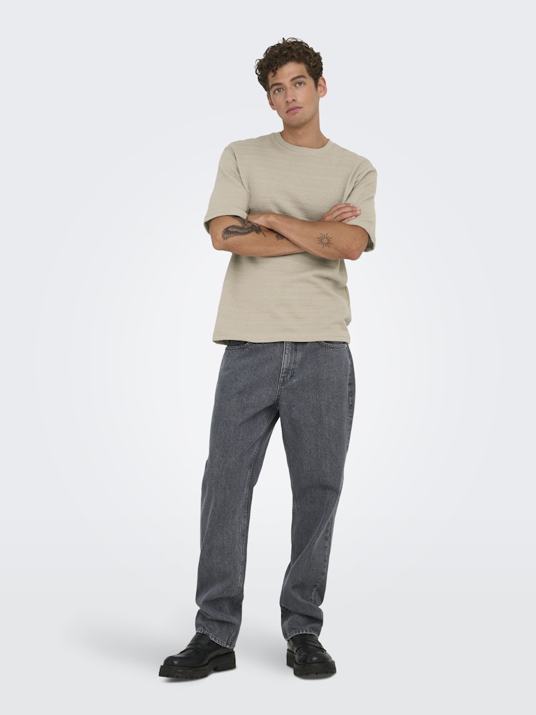 ONSGIVO REG 12 SS CREW KNIT - String