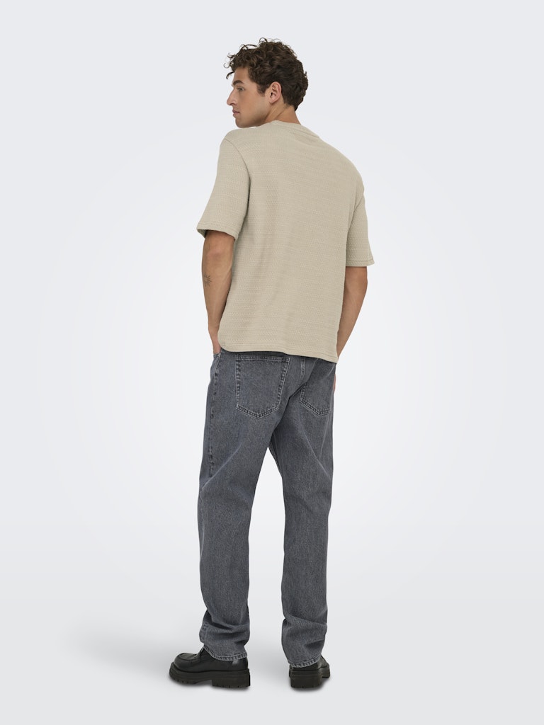 ONSGIVO REG 12 SS CREW KNIT - String