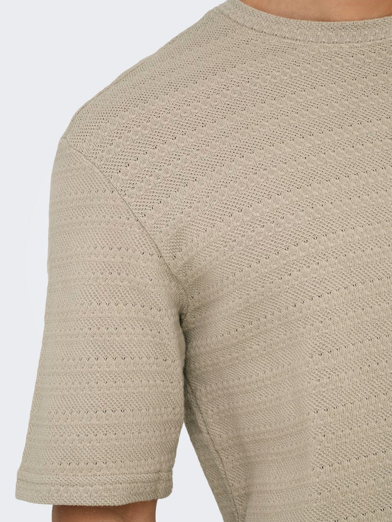 ONSGIVO REG 12 SS CREW KNIT - String