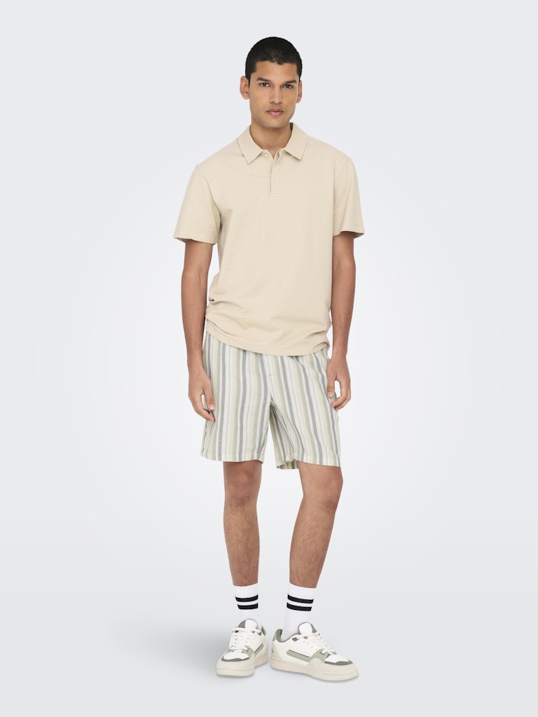 ONSTREV LIFE REG STRUC STRIPE SHORTS - Seagrass