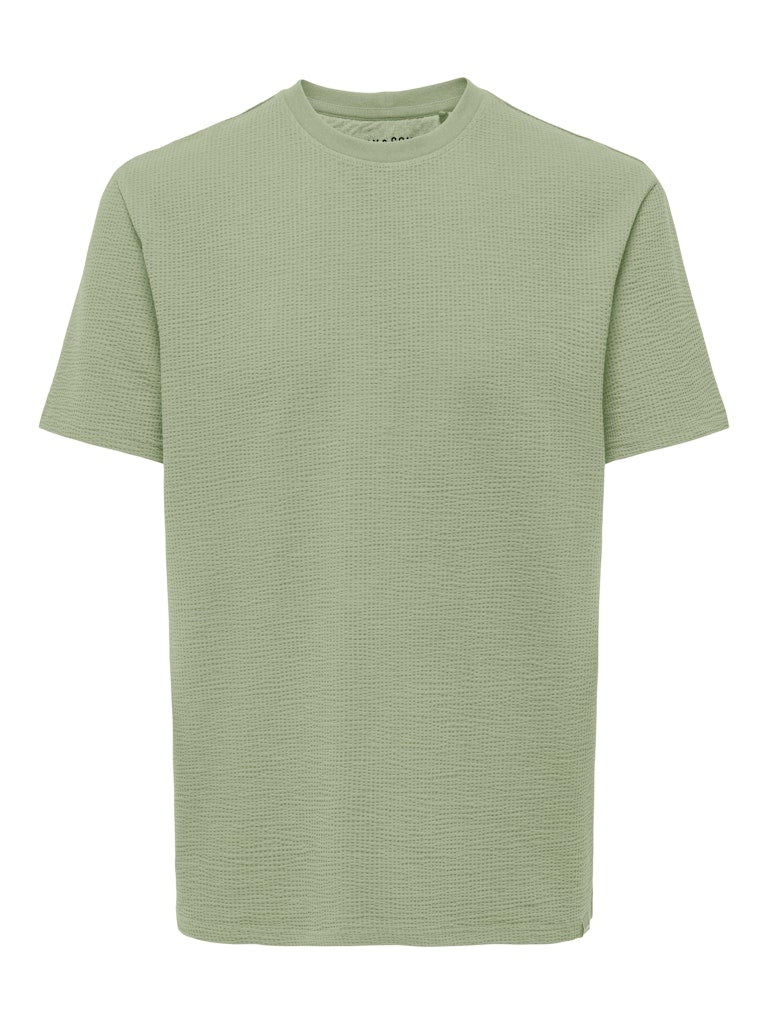 ONSKIAN LIFE REG SEERSUCKER SS TEE - Seagrass