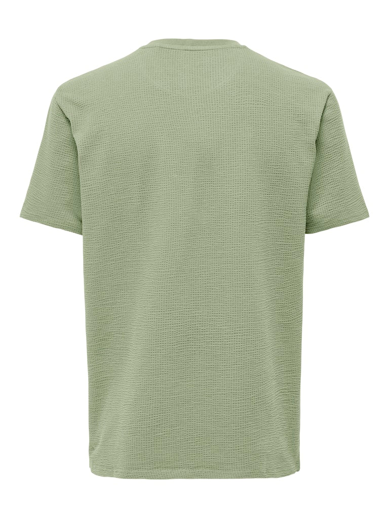 ONSKIAN LIFE REG SEERSUCKER SS TEE - Seagrass