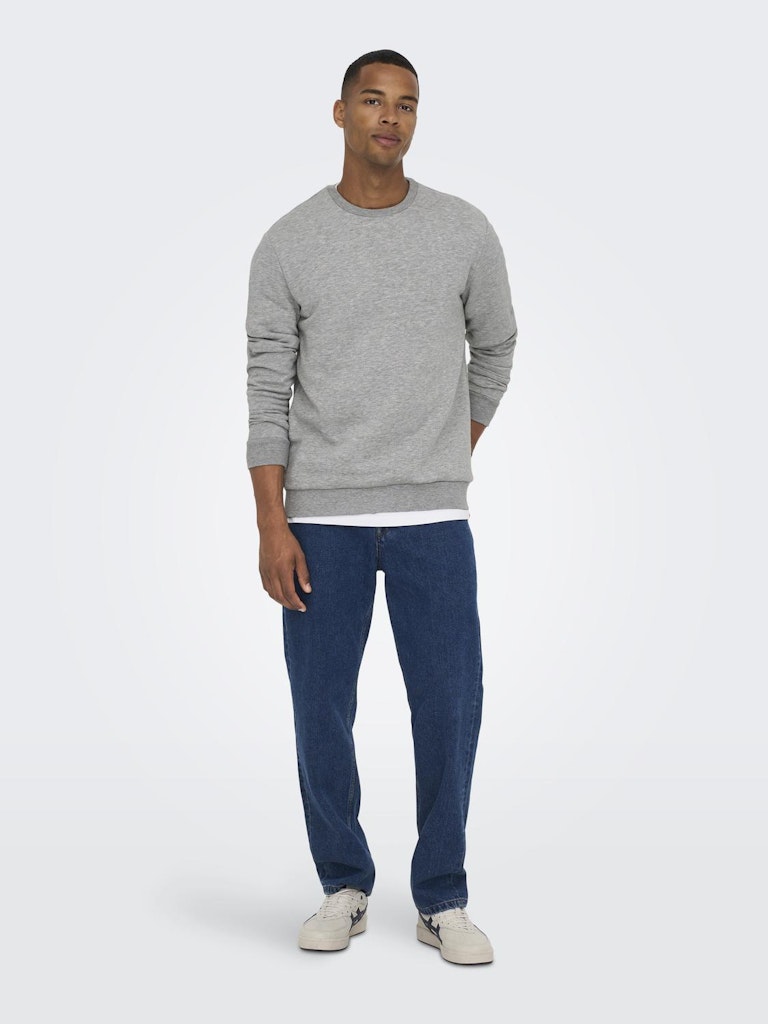 ONSCERES CREW NECK - Light Grey Melange