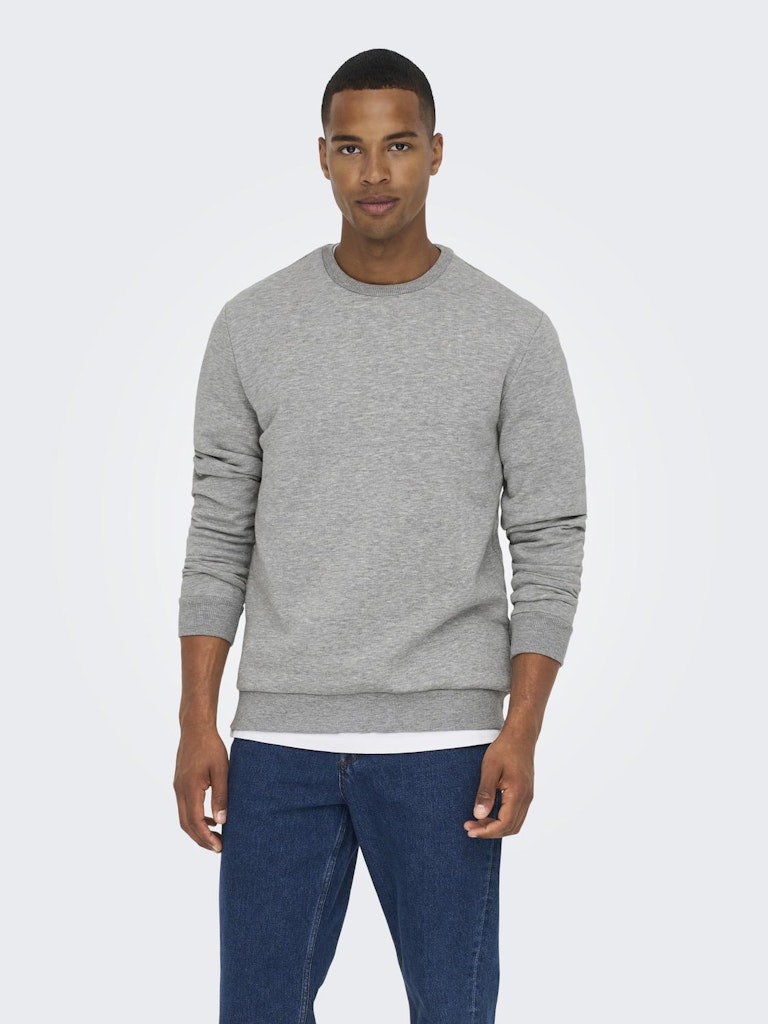 ONSCERES CREW NECK - Light Grey Melange