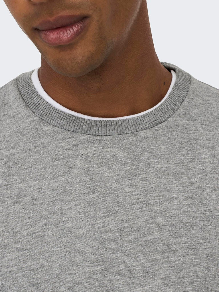ONSCERES CREW NECK - Light Grey Melange