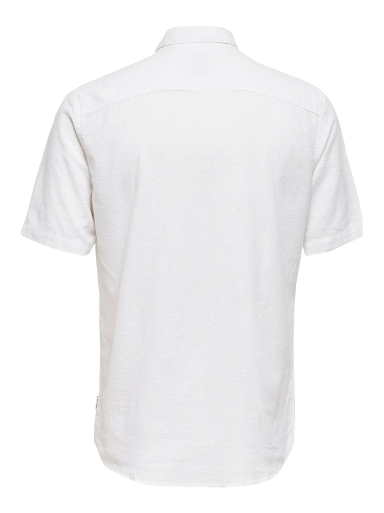 ONSCAIDEN LIFE SS SOLID LINEN BLEND - White