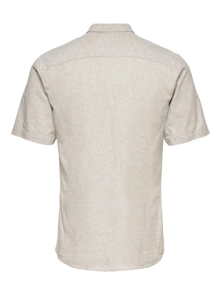 ONSCAIDEN LIFE SS SOLID LINEN BLEND - Chinchilla