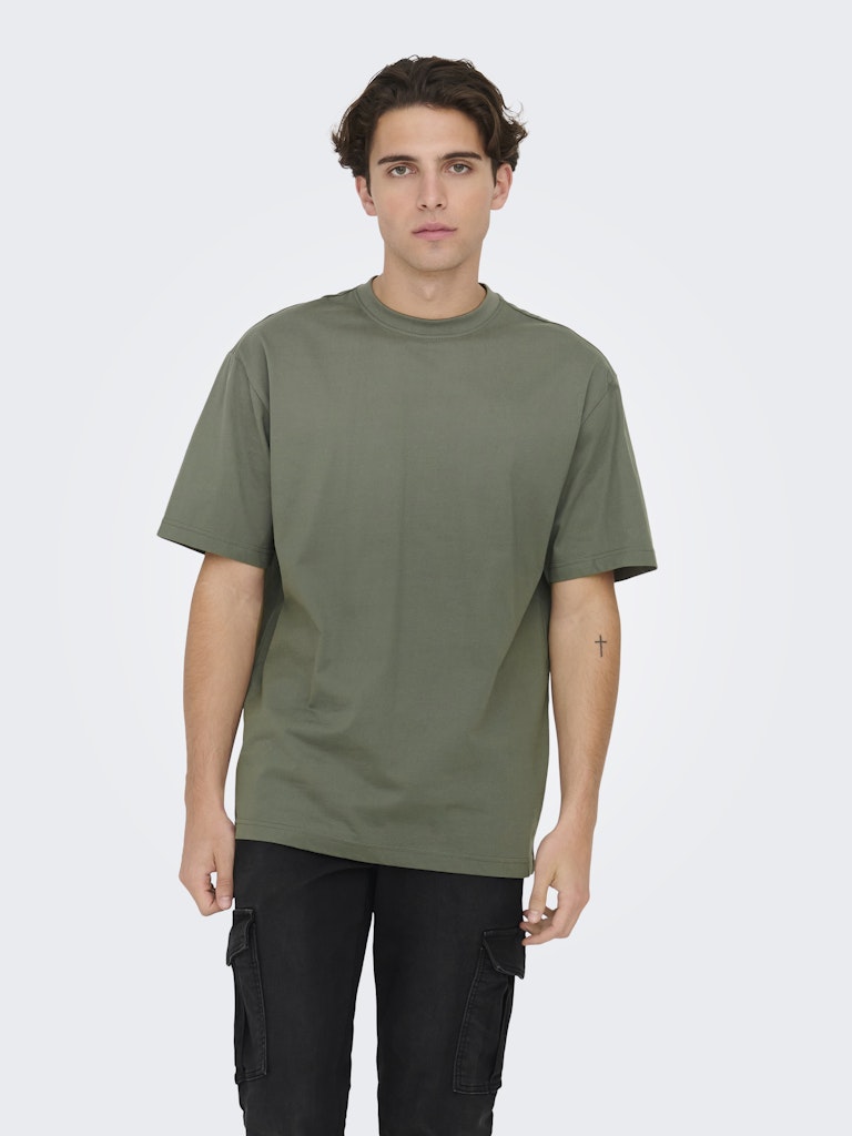 ONSFRED LIFE RLX SS TEE - Castor Gray