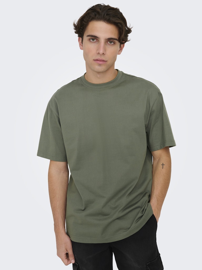 ONSFRED LIFE RLX SS TEE - Castor Gray