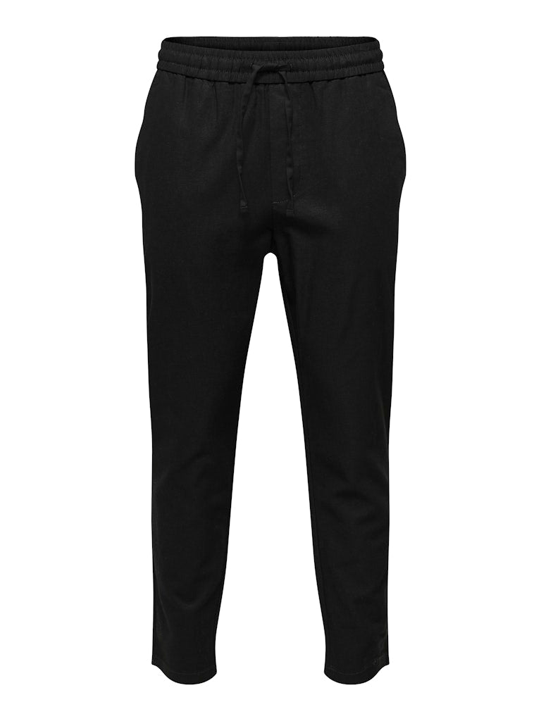 ONSLINUS CROP 0007 COT LIN PANT - Black