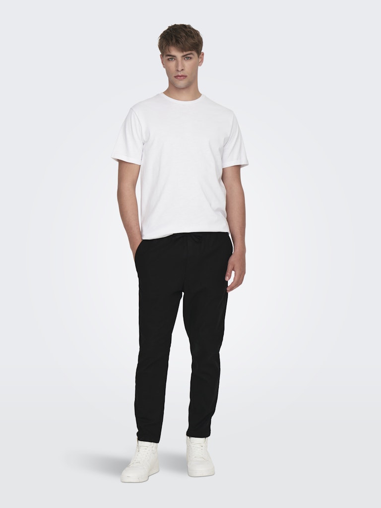 ONSLINUS CROP 0007 COT LIN PANT - Black