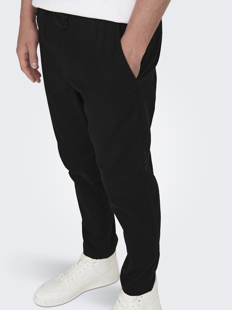 ONSLINUS CROP 0007 COT LIN PANT - Black