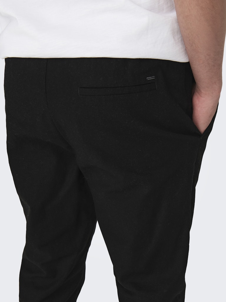 ONSLINUS CROP 0007 COT LIN PANT - Black
