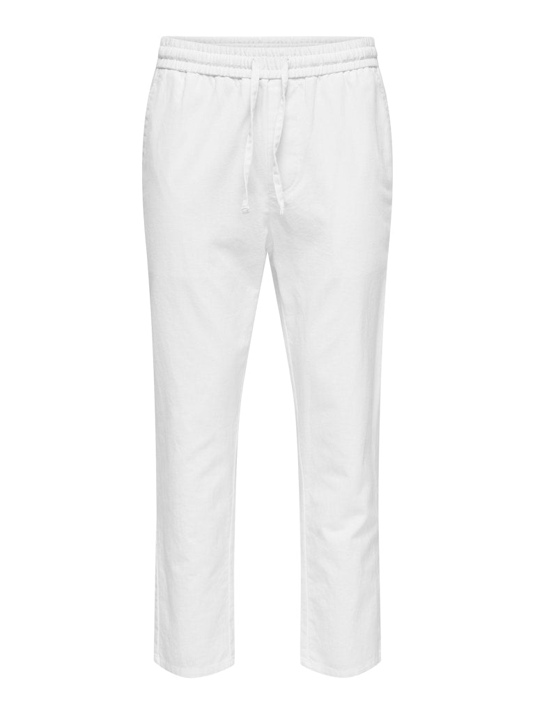 ONSLINUS CROP 0007 COT LIN PANT - Bright White
