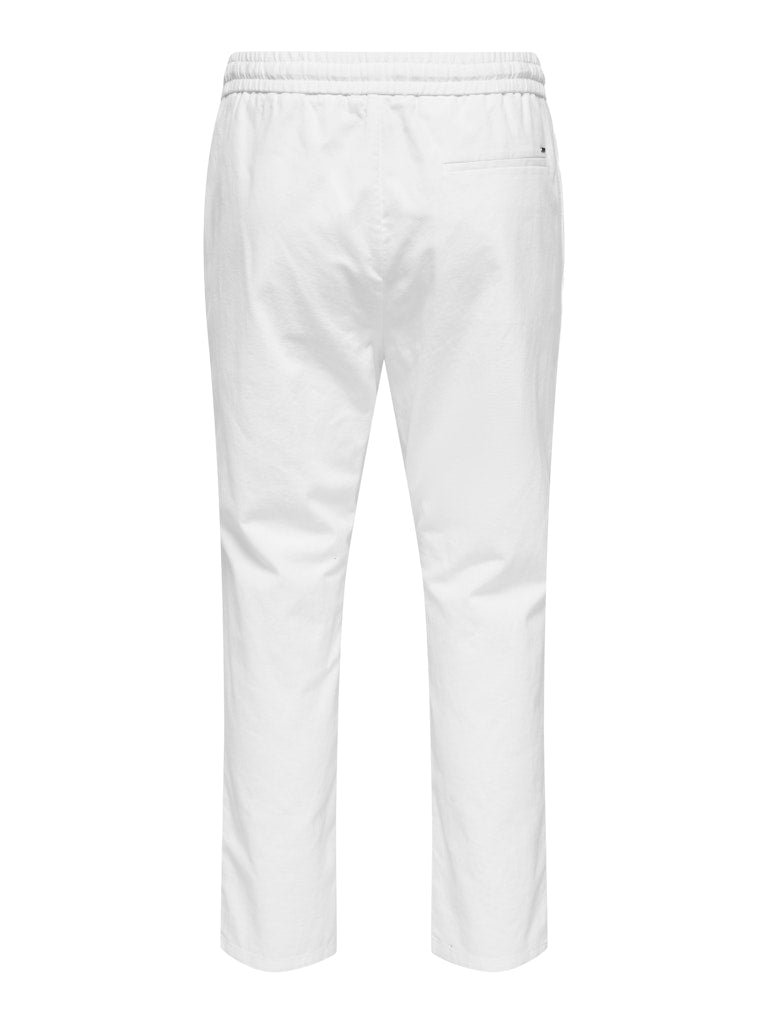 ONSLINUS CROP 0007 COT LIN PANT - Bright White