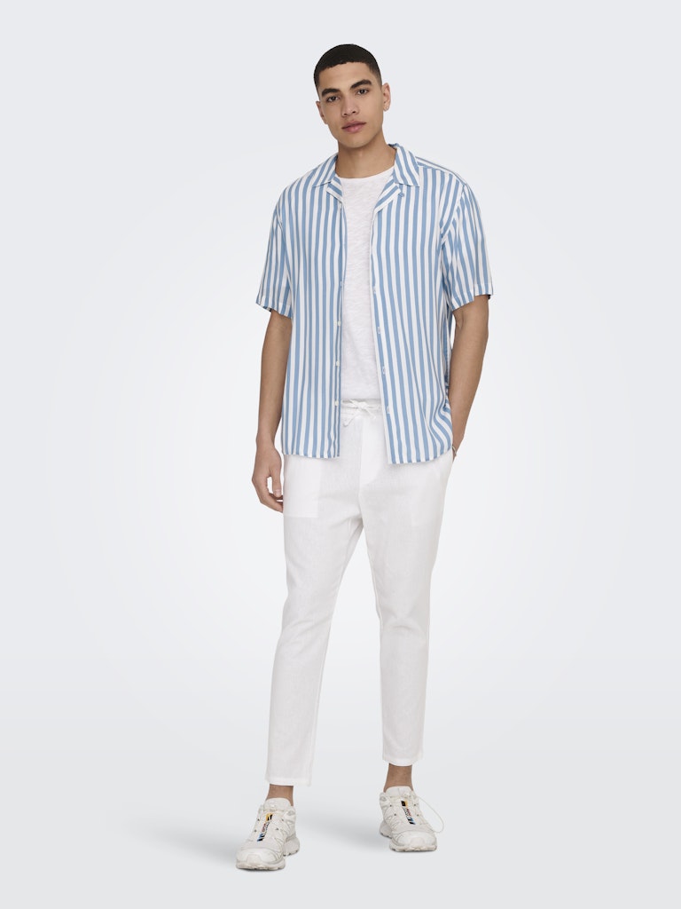 ONSLINUS CROP 0007 COT LIN PANT - Bright White