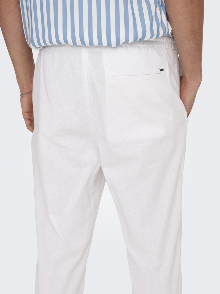 ONSLINUS CROP 0007 COT LIN PANT - Bright White