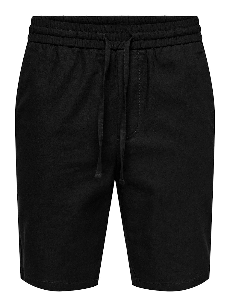 ONSLINUS 0007 COT LIN SHORTS - Black