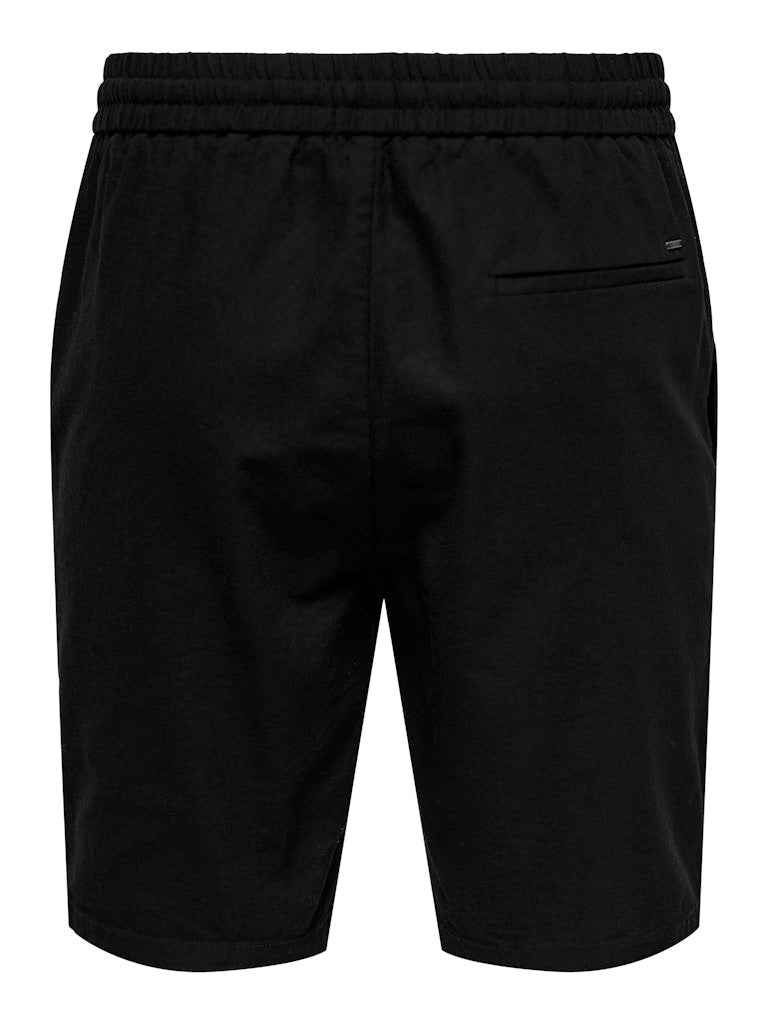 ONSLINUS 0007 COT LIN SHORTS - Black