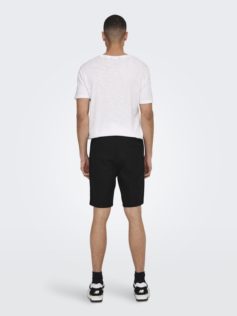 ONSLINUS 0007 COT LIN SHORTS - Black