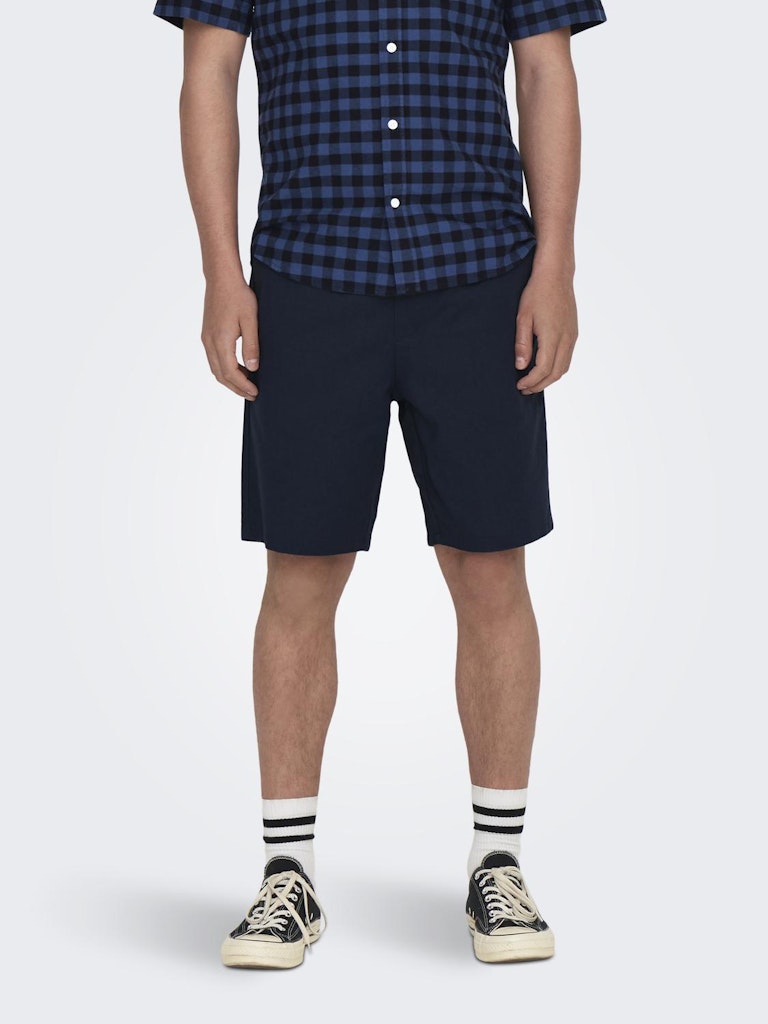 ONSLINUS 0007 COT LIN SHORTS - Dark Navy