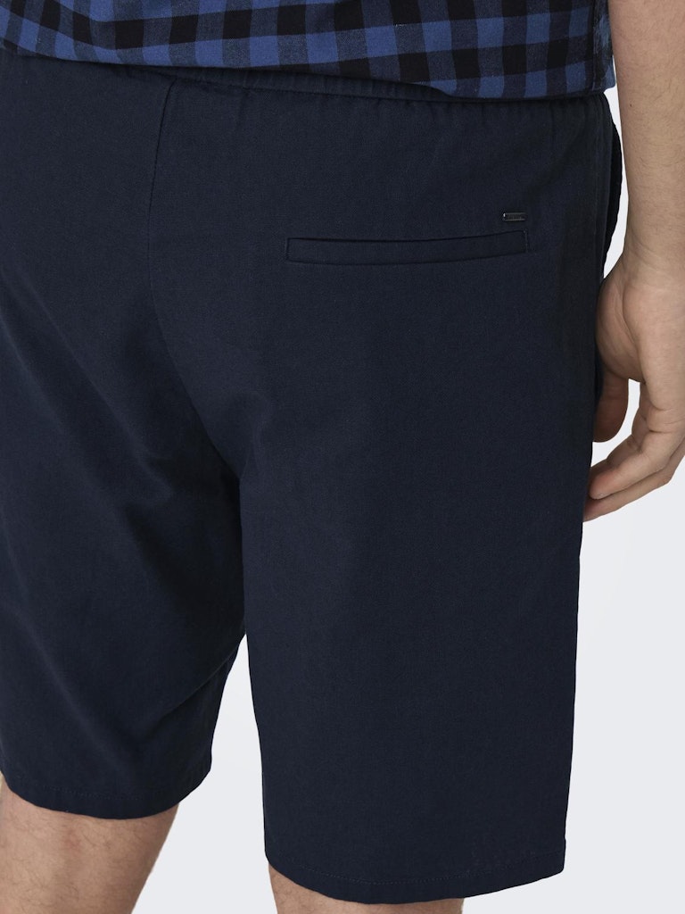 ONSLINUS 0007 COT LIN SHORTS - Dark Navy