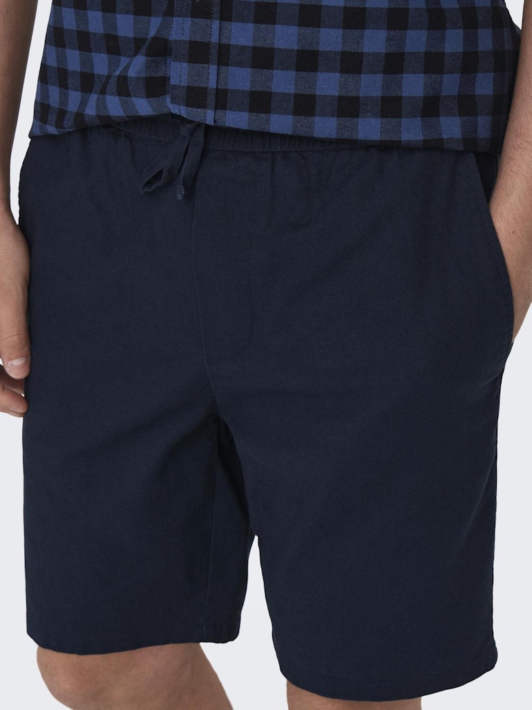 ONSLINUS 0007 COT LIN SHORTS - Dark Navy