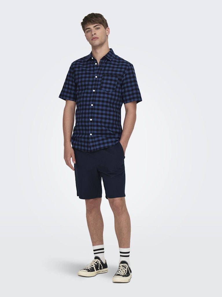ONSLINUS 0007 COT LIN SHORTS - Dark Navy
