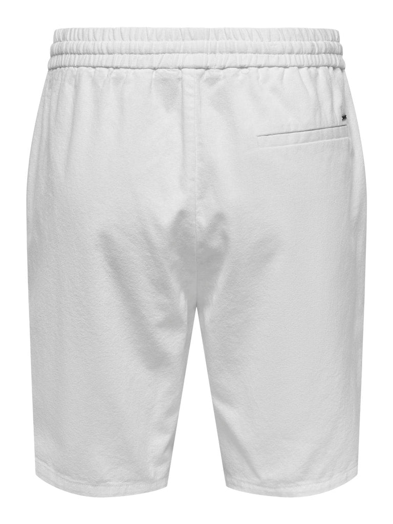 ONSLINUS 0007 COT LIN SHORTS - White