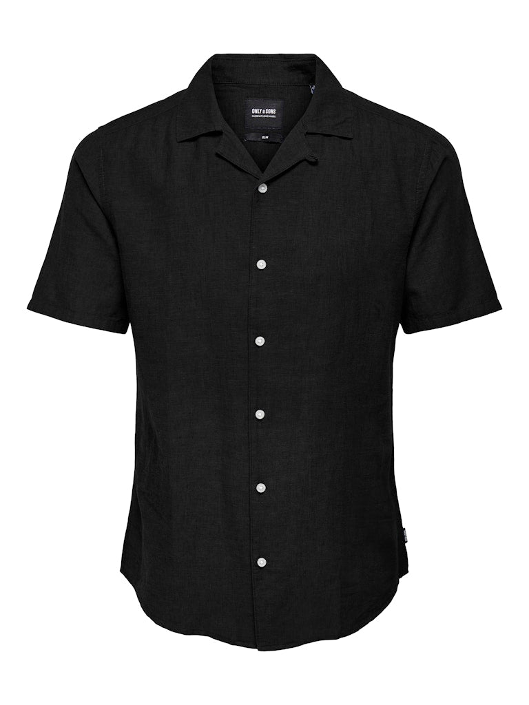 ONSCAIDEN LIFE SS SOLID RESORT LINEN - Black