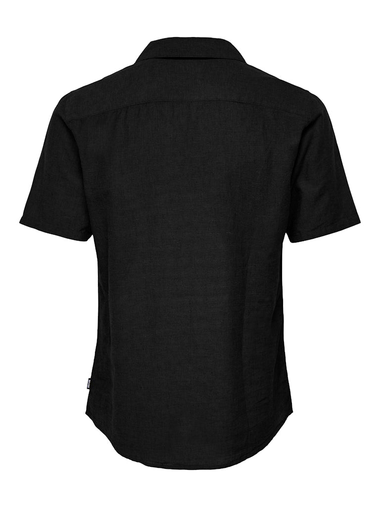 ONSCAIDEN LIFE SS SOLID RESORT LINEN - Black