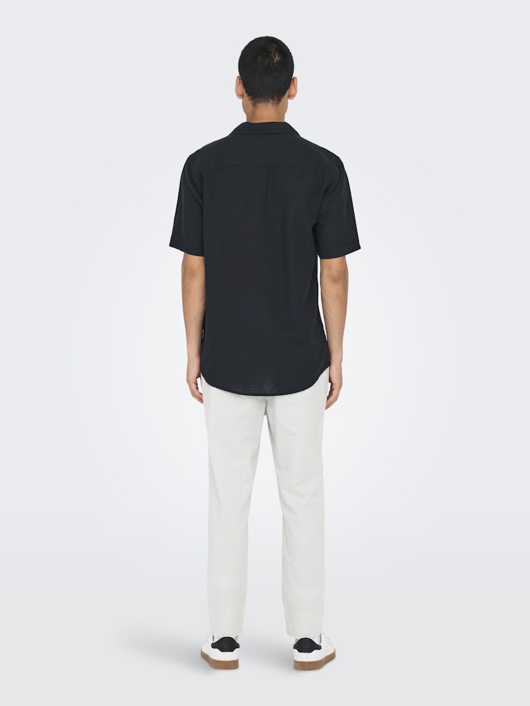 ONSCAIDEN LIFE SS SOLID RESORT LINEN - Black