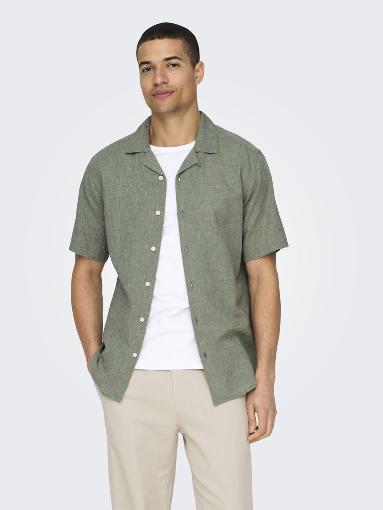 ONSCAIDEN LIFE SS SOLID RESORT LINEN - Swamp