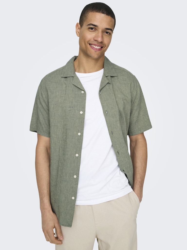 ONSCAIDEN LIFE SS SOLID RESORT LINEN - Swamp