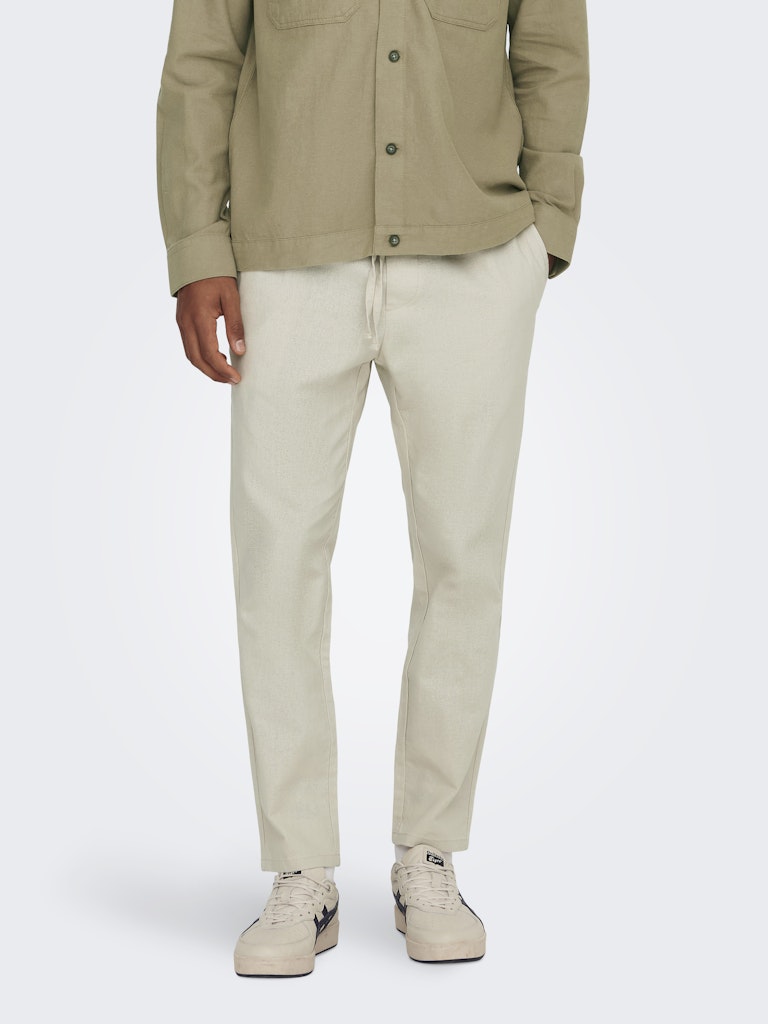 ONSLINUS CROP 0007 COT LIN PANT -Silver Lining