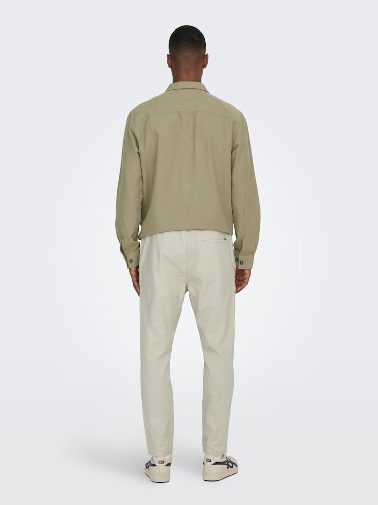 ONSLINUS CROP 0007 COT LIN PANT -Silver Lining