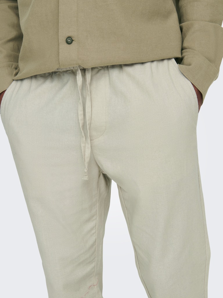 ONSLINUS CROP 0007 COT LIN PANT -Silver Lining