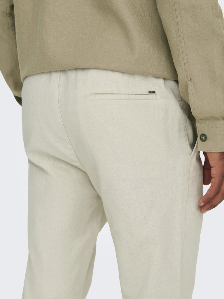 ONSLINUS CROP 0007 COT LIN PANT -Silver Lining